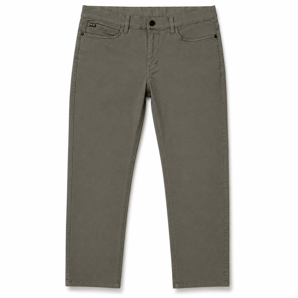 Copper & Oak Men's Slim Fit Stretch Twill 5-Pocket Pants Olive Green Size 34x32